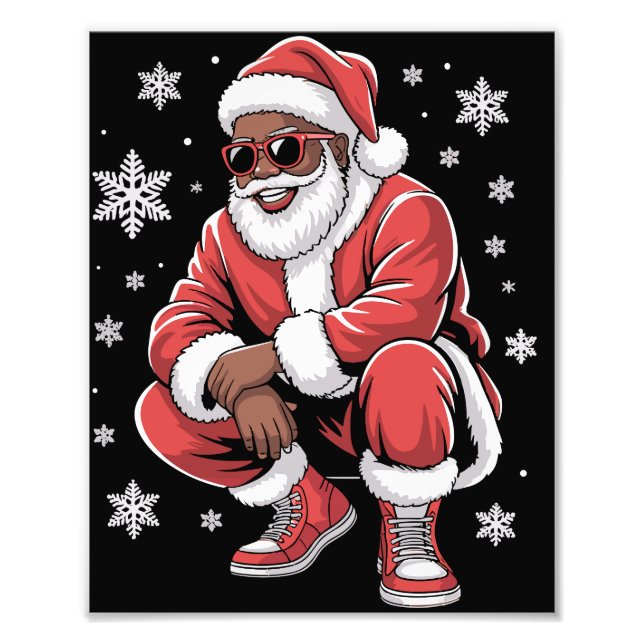 Impression Photo African American Christmas Pajama Xmas Afro Santa  (Devant)