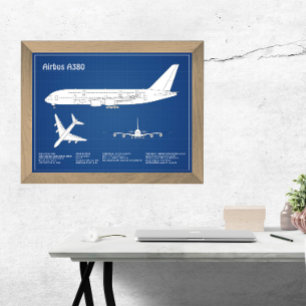 Impression Photo Airbus a380 - Plans de dessin de plan d'avion ABD