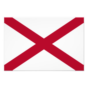 Impression Photo Alabama : Drapeau croisé de St Andrew Crimson