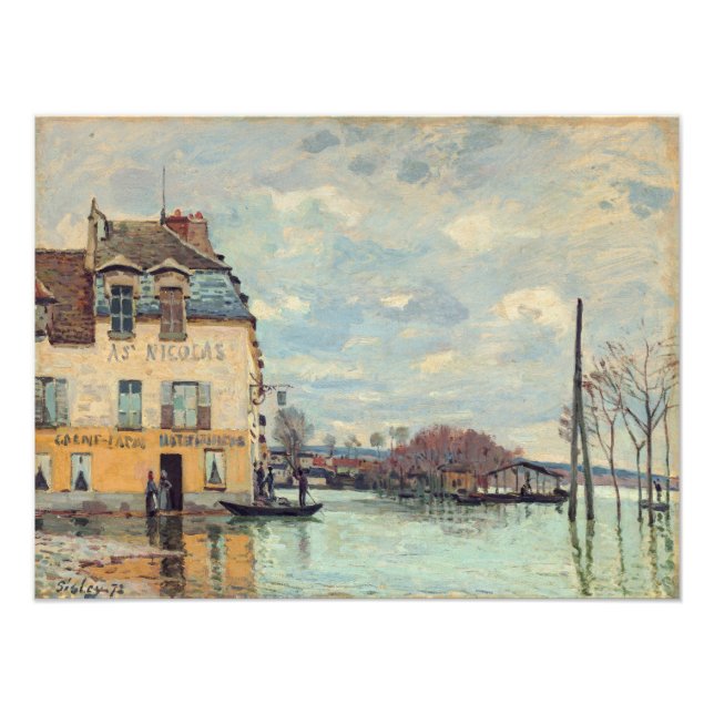 Impression Photo Alfred Sisley - Inondation à Port-Marly 1872 (Devant)