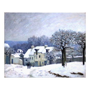Impression Photo Alfred Sisley Place du Chenil à Marly, neige