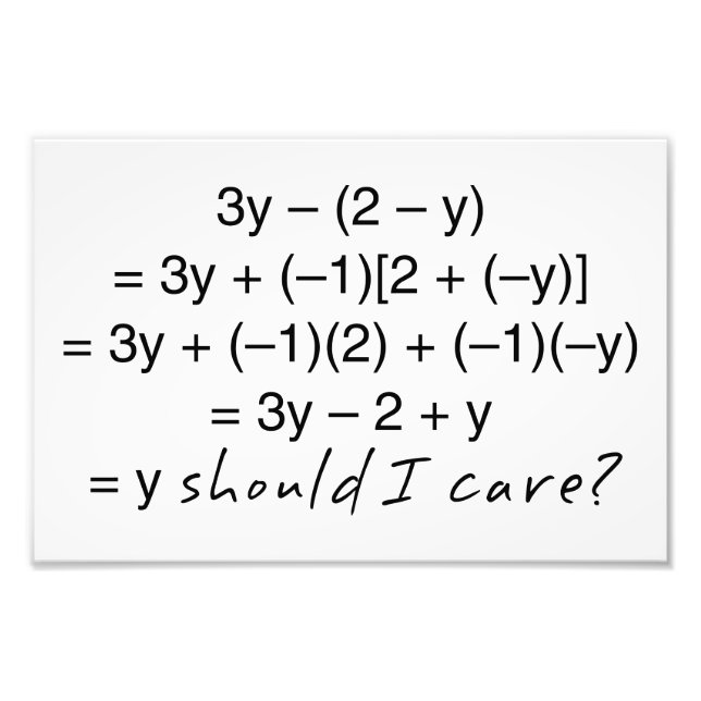 Impression Photo Algebra Pourquoi devrais-je me soucier de l'Humour (Devant)