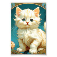 Alphonse Mucha Art Nouveau Chat Blanc