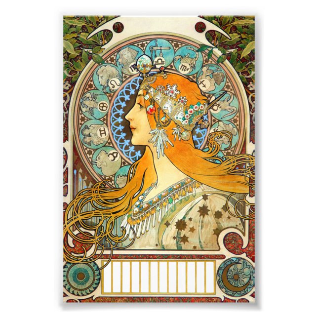 Impression Photo Alphonse Mucha Art Nouveau Zodiac (Devant)