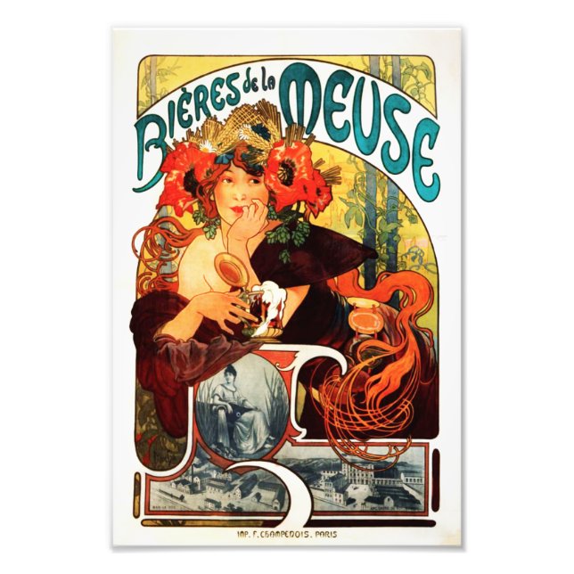 Impression Photo Alphonse Mucha Bière de la Muse Imprimer (Devant)