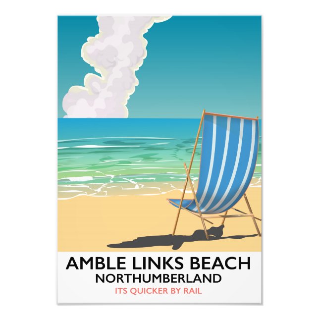 Impression Photo Amble Links Beach Northumberland Avis de voyage (Devant)
