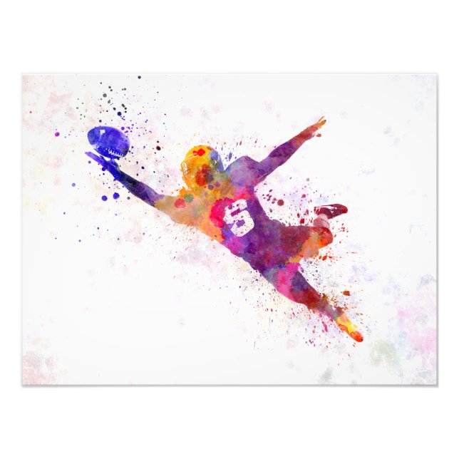 Impression Photo american football player catching ball (Devant)