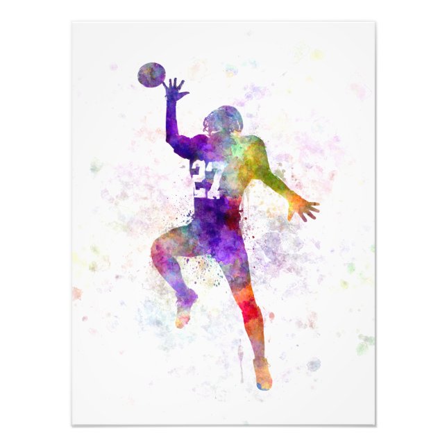 Impression Photo american football player man catching receiving (Devant)