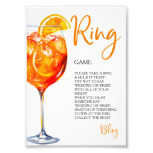 Impression Photo Amour au premier Spritz Chasse aux anneaux de jeu 