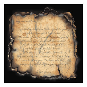 Impression Photo Amour Éternel : Lettre romantique Vintage