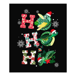 Impression Photo Amoureux de Noël de tortue drôle