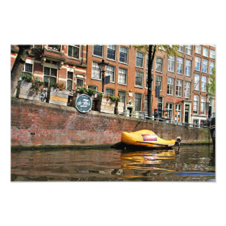 Impression Photo Amsterdam, Canal, Chaussure en bois