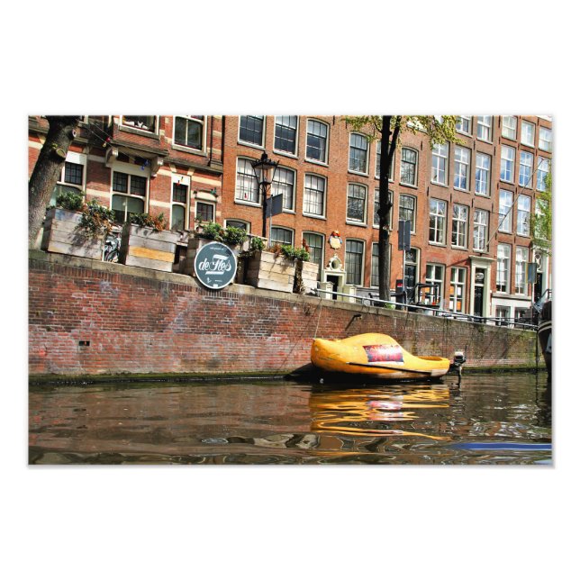 Impression Photo Amsterdam, Canal, Chaussure en bois (Devant)