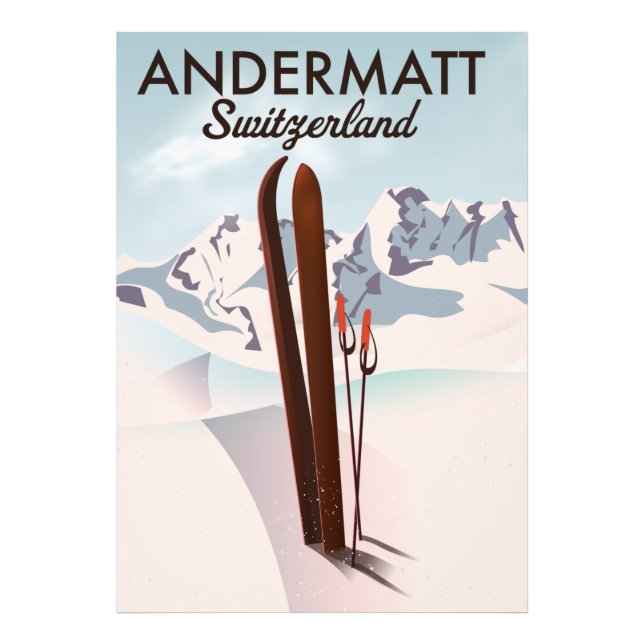 Impression Photo Andermatt Suisse affiche voyage. (Devant)