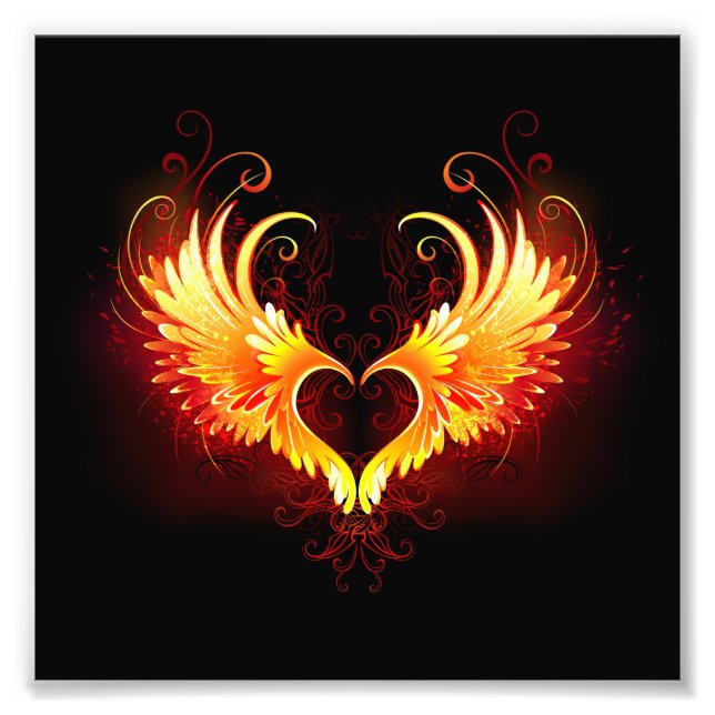 Impression Photo Angel Fire Heart with Wings (Devant)