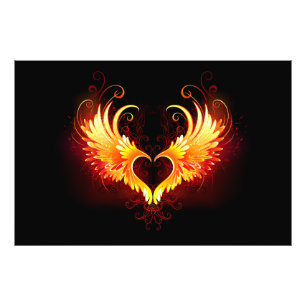 Impression Photo Angel Fire Heart with Wings