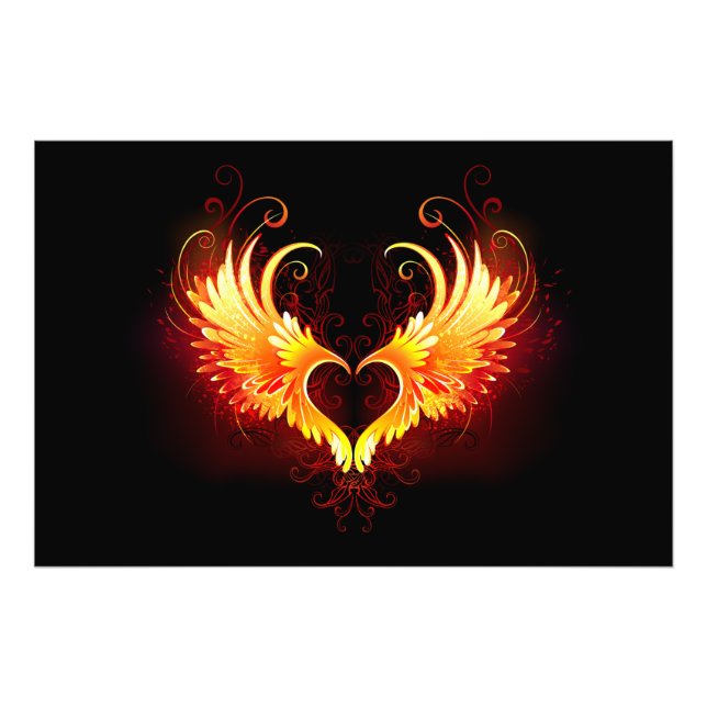 Impression Photo Angel Fire Heart with Wings (Devant)