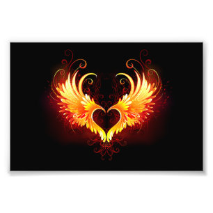 Impression Photo Angel Fire Heart with Wings
