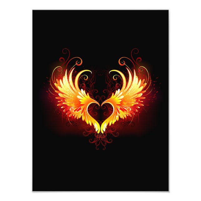 Impression Photo Angel Fire Heart with Wings (Devant)