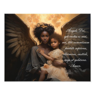 Impression Photo Angel noir Angele Dei en latin