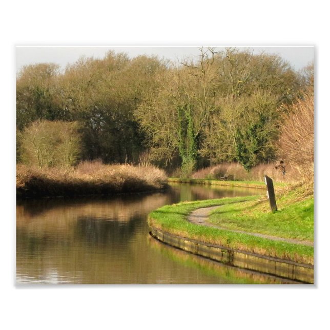 Impression Photo Anglais Paysage Canal Narrowboat Etang (Devant)