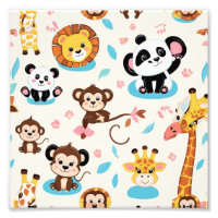 Animaux de zoo bébé adorables motif sans couture