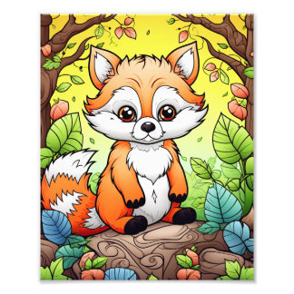 Impression Photo Animaux mignons en forêt pour les enfants
