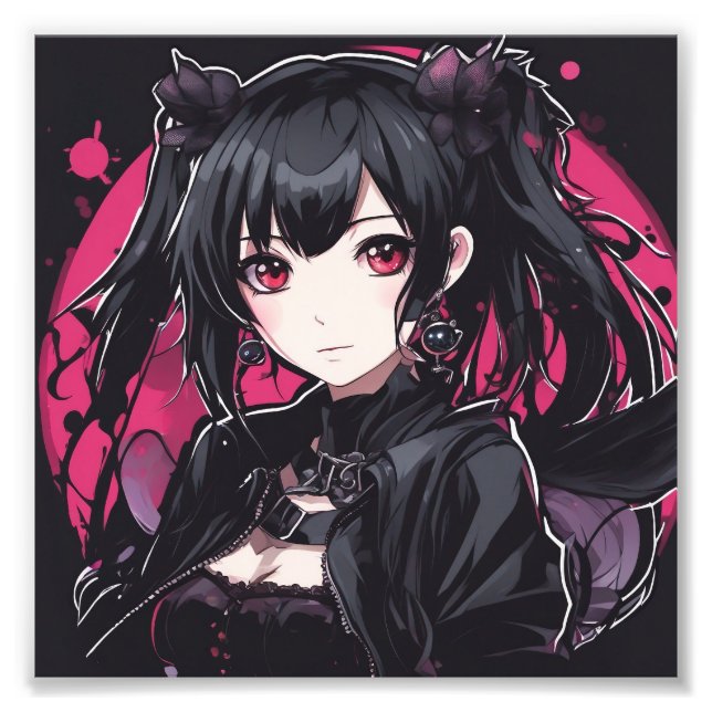 Impression Photo Anime Goth Girl Imaginaire Art (Devant)