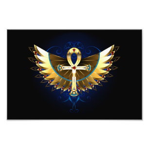 Impression Photo Ankh or avec ailes