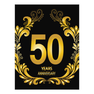 Impression Photo Anniversaire de la Parties scintillant d'or de 50 