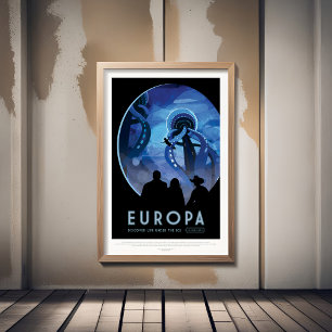 Impression Photo Annonce Voyage Sci-Fi, Moon Europa