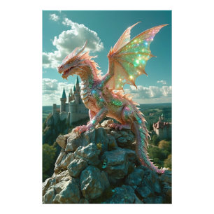 Impression Photo *~* AP88 Imaginaire étincelant Mur de Dragon Artwo