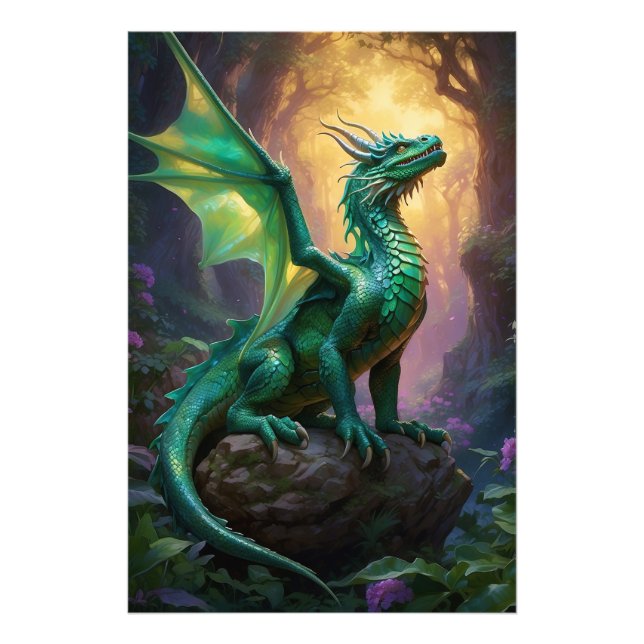 Impression Photo *~* AP88 Imaginaire magique Mur Dragon Art 11 (Devant)