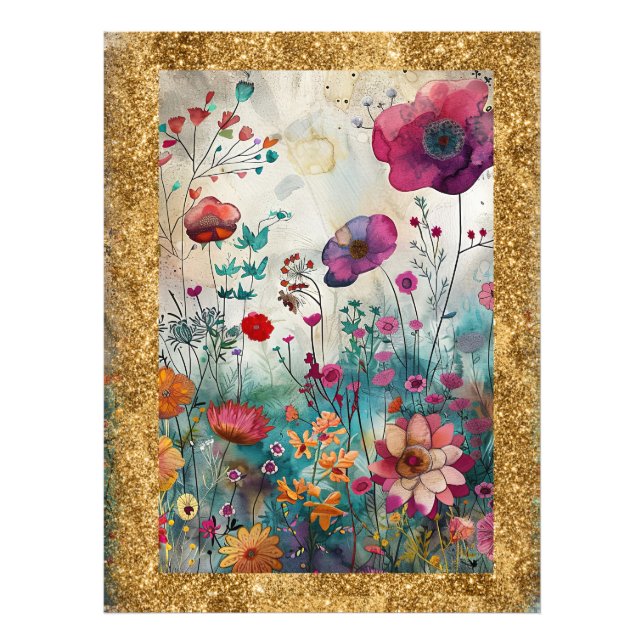 Impression Photo *~ AP95 Whimsical Floral Art Nature Fleurs sauvage (Devant)