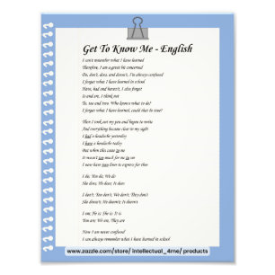 Impression Photo Apprendre À Me Connaître - Anglais