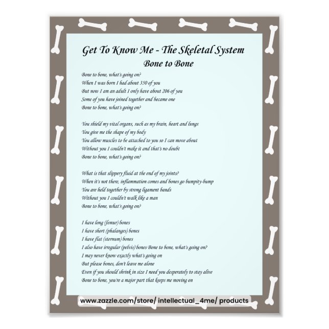 Impression Photo Apprenez À Me Connaître - Science, Système Squelet (Devant)
