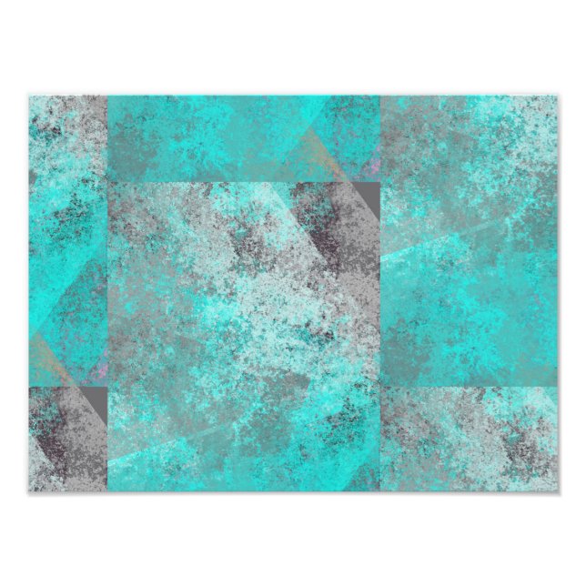 Impression Photo Aqua Blue Turquoise et gris moderne dévêtu (Devant)