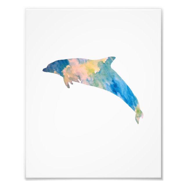 Impression Photo Aquarelle couleur dauphin (Devant)