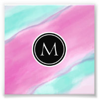 Aquarelle couleur monogramme