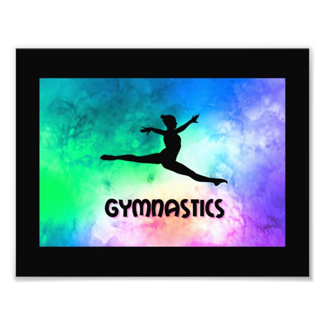 Impression Photo Aquarelle du saut de gymnastique (Devant)