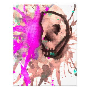 Impression Photo Aquarelle gothique du crâne Halloween Art Design