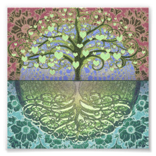Impression Photo Arbre des coeurs et de l'amour de la vie