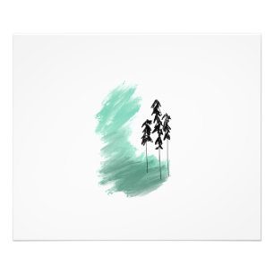 Impression Photo Arbre vert scandinave art simple menthe moderne