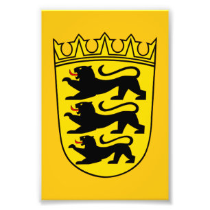 Impression Photo Armoiries de l'État allemand Bade-Wurtemberg