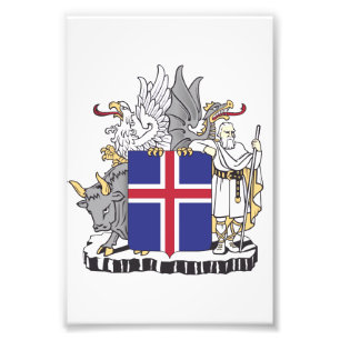 Impression Photo Armoiries de l'Islande Gardiens mythiques Art