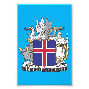 Impression Photo Armoiries de l'Islande Gardiens mythiques Art