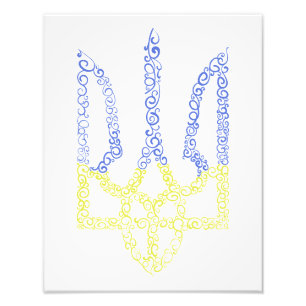 Impression Photo Armoiries de l'Ukraine trident motif de la spirale