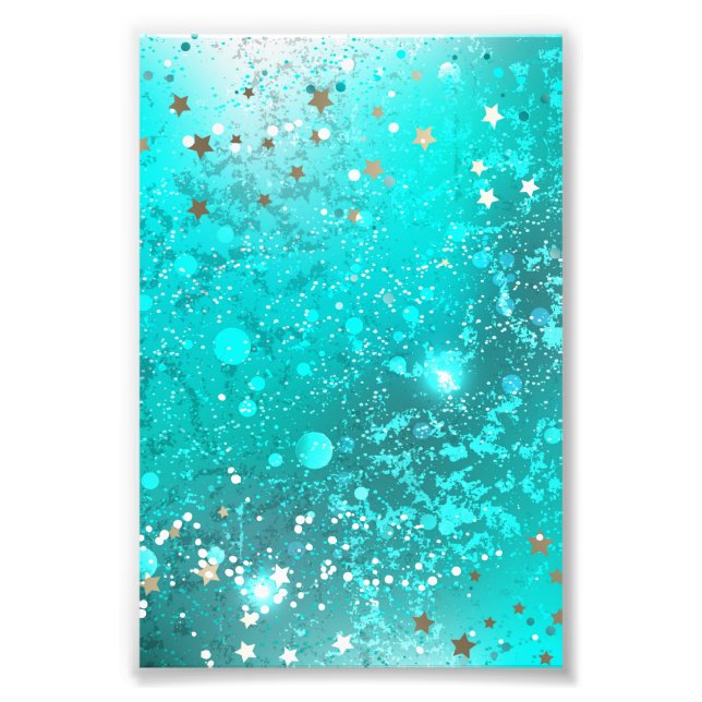 Impression Photo Arrière - plan à huile Turquoise de la menthe (Devant)