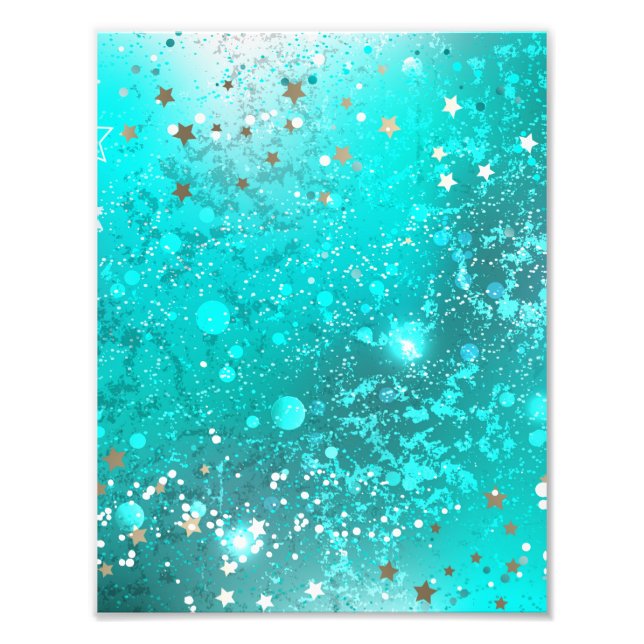 Impression Photo Arrière - plan à huile Turquoise de la menthe (Devant)