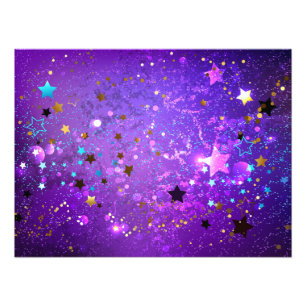 Impression Photo Arrière - plan de feuille violet avec étoiles